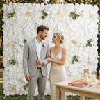 Flower Wall Backdrop 6 Panels 16×24 Inch - Ivory White Rose in 16×24 Inch, alternate view 2