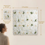 Flower Wall Backdrop 6 Panels 16×24 Inch - Ivory White Rose in 16×24 Inch, alternate view 3