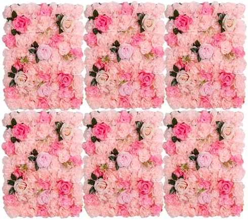 Flower Wall Backdrop 6 Panels 16×24 Inch - Soft Pink Rose in 16×24 Inch