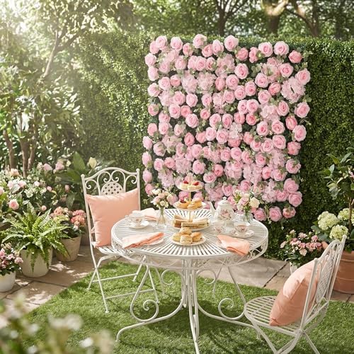 Flower Wall Backdrop 6 Panels 24x16 Inch Hot Pink in 24x16 Inch in Hot Pink Rose, alternate view 7