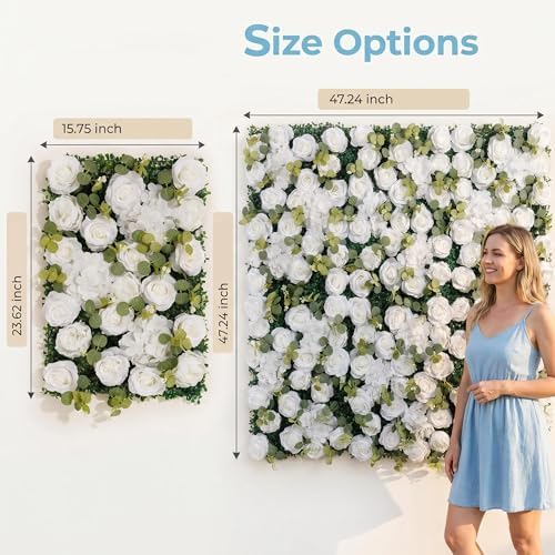 Flower Wall Backdrop 6 Panels 24x16 Inch Ivory White in 24x16 Inch, alternate view 2