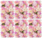 Flower Wall Backdrop 6 Panels16×24 Inch - Pink & Purple Rose