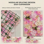 Flower Wall Backdrop 6 Panels16×24 Inch - Pink & Purple Rose, alternate view 5