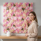 Flower Wall Backdrop 6 Panels16×24 Inch - Pink & Purple Rose, alternate view 6