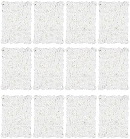 Flower Wall Panel Backdrop Decor, 12 Pcs, Ivory White, 24 x 16 Inch in 24 x 16 Inch