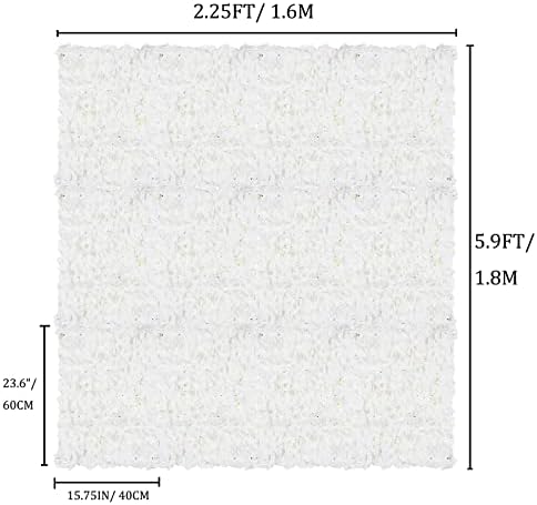 Flower Wall Panel Backdrop Decor, 12 Pcs, Ivory White, 24 x 16 Inch in 24 x 16 Inch, alternate view 3