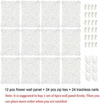 Flower Wall Panel Backdrop Decor, 12 Pcs, Ivory White, 24 x 16 Inch in 24 x 16 Inch, alternate view 6