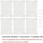 Flower Wall Panel Backdrop Decor, 6 Pcs, Ivory White, 24 x 16 Inch in 24 x 16 Inch, alternate view 6