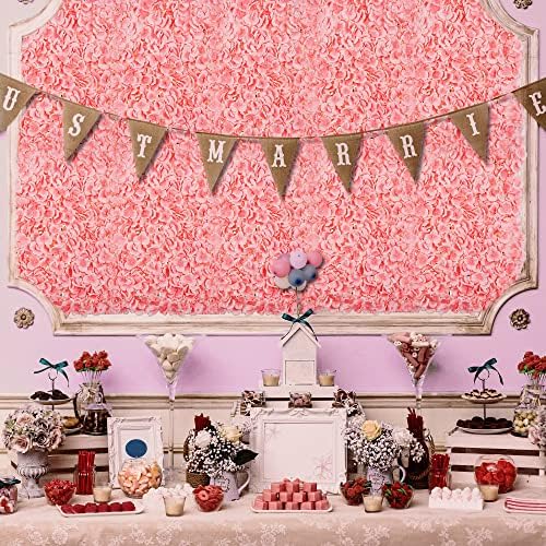 Flower Wall Panel Backdrop Decor Blush Artificial Floral Backdrop for Wedding Party Baby Bridal Shower, 6 Pcs, alternate view
