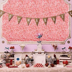 Flower Wall Panel Backdrop Decor Blush Artificial Floral Backdrop for Wedding Party Baby Bridal Shower, 6 Pcs, alternate view