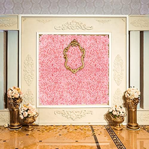 Flower Wall Panel Backdrop Decor Blush Artificial Floral Backdrop for Wedding Party Baby Bridal Shower, 6 Pcs, alternate view