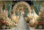 Flower Wedding Backdrop 10x8ft Dreamy Fantasy Arch Door Roman Column Background Bride to Be Bridal Shower, alternate view 3