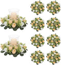 Flower Wedding Centerpieces for Tables: 10 Pcs 14 inch Diam Large Champagne & White Artificial Flowers Fake