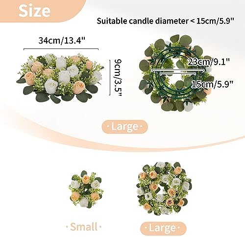 Flower Wedding Centerpieces for Tables: 10 Pcs 14 inch Diam Large Champagne & White Artificial Flowers Fake, alternate view 3