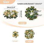 Flower Wedding Centerpieces for Tables: 10 Pcs 14 inch Diam Large Champagne & White Artificial Flowers Fake, alternate view 3