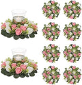 Flower Wedding Centerpieces for Tables - 10 Pcs 14 inch Diam Large Pink & White Artificial Flowers Fake Roses