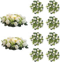 Flower Wedding Centerpieces for Tables - 10 Pcs 14 inch Diam Large White Artificial Flowers Fake Roses Candle