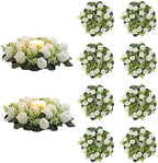 Flower Wedding Centerpieces for Tables - 10 Pcs 14 inch Diam Large White Artificial Flowers Fake Roses Candle