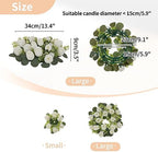 Flower Wedding Centerpieces for Tables - 10 Pcs 14 inch Diam Large White Artificial Flowers Fake Roses Candle, alternate view
