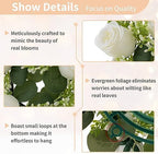 Flower Wedding Centerpieces for Tables - 10 Pcs 14 inch Diam Large White Artificial Flowers Fake Roses Candle, alternate view