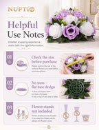 Flower Wedding Centrepieces for Tables - 10 Pcs 9.5in Diameter Lilac & White Artificial Flowers Rose Ball for, alternate view
