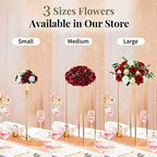 Flower Wedding Centrepieces for Tables - 6 Pcs 9.5in Diameter Burgundy & White Artificial Flowers Rose Ball for, alternate