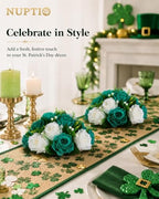 Flower Wedding Centrepieces for Tables - 6 Pcs 9.5in Diameter Teal & White Artificial Flowers Rose Ball for, alternate view 6