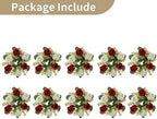 Flower Wreath for Table Centerpieces: 9.05 Inch Small Crimson & White Candle Rings 10 Pcs for Wedding Party, alternate view 6