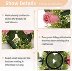 Flower Wreath for Table Centerpieces: 9.05 Inch Small Pink & White Candle Rings for Wedding Party Christmas, alternate view 5