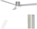 Flush Mount Ceiling Fan with Lights, 52" Low Profile Ceiling Fans with Remote Control, Dimmable, Quiet DC Motor