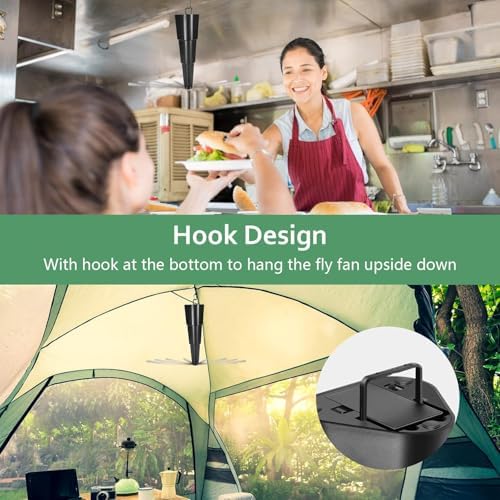Fly Fans for Tables 4 Pack - Portable Automatic Picnic Table Food Repellent Fans Spinner for Restaurant, Party, alternate