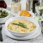 Flynn Collection 48 Oz.Round Serving Bowl, White Glossy, 9.5" x 9.5" x 2", Melamine, Durable Lightweight Display, alternate
