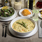 Flynn Collection 48 Oz.Round Serving Bowl, White Glossy, 9.5" x 9.5" x 2", Melamine, Durable Lightweight Display, alternate