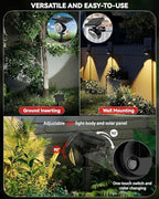 Focusing Solar Spot Lights Outdoor Waterproof, RGB+3CCT Tree Uplights 6Pack, alternate view 6