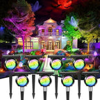 Focusing Solar Spot Lights Outdoor Waterproof, RGB+3CCT Tree Uplights 8Pack