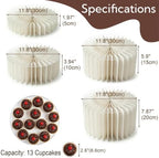 Foldable Buffet Risers and Food Display Stands, 4 Pack, White in White - 4pcs, alternate view 3