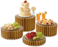 Foldable Cake Stand, Reusable Buffet Risers, 4 Pack Round Dessert Stands with Acrylic Tops, Cardborad Display