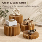 Foldable Cake Stand, Reusable Buffet Risers, 4 Pack Round Dessert Stands with Acrylic Tops, Cardborad Display, alternate view