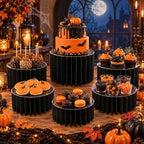 Foldable Cake Stand, Reusable Buffet Risers with Acrylic Tops, 6 Pcs, Black in Black - 6pcs, alternate view 2