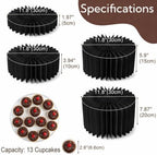 Foldable Cake Stand, Reusable Buffet Risers with Acrylic Tops, 6 Pcs, Black in Black - 6pcs, alternate view 3