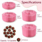Foldable Cake Stand Set, Reusable Buffet Risers, 4 Pack Round Dessert Stands with Acrylic Tops, Cardborad, alternate view 3