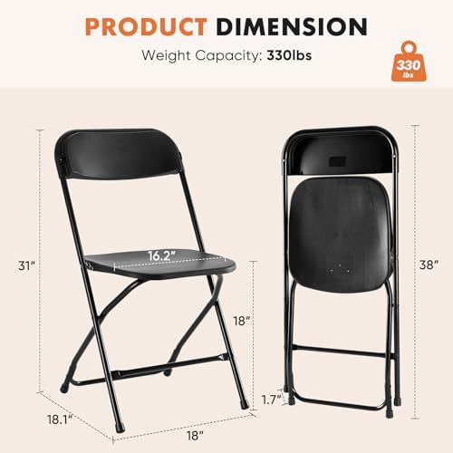 Foldable Chairs 4 Pack, Portable Folding Chair, Home Office, alternate view 3
