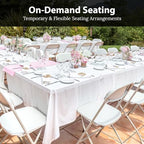 Foldable & Stackable Plastic Chair | 350 lbs Capacity Steel Frame Seats for Indoor Outdoor | Folding & Stacking, alternate