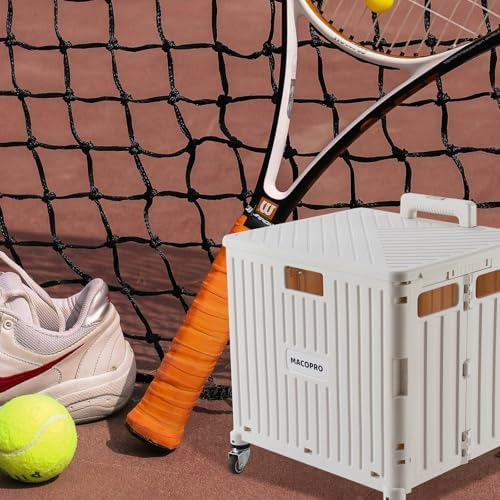Foldable Utility Cart Folding Portable Rolling Crate Handcart with Durable Heavy Duty Plastic Telescoping Handle, alternate
