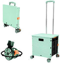 Foldable Utility Cart Portable Rolling Crate Handcart Shopping Trolley Collapsible 4 Rotate Wheels with Durable