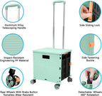 Foldable Utility Cart Portable Rolling Crate Handcart Shopping Trolley Collapsible 4 Rotate Wheels with Durable, alternate