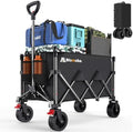 Foldable Wagon, 220Lbs Capacity Utility Cart with Wide Wheels