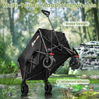 Foldable Wagon, 220Lbs Capacity Utility Cart with Wide Wheels, alternate view 4