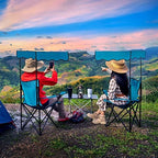 Folding Camping Chair with Shade Canopy and Cup Holder Beach Chair with Canopy Shade Thicken 600D Oxford, alternate view 2