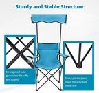 Folding Camping Chair with Shade Canopy and Cup Holder Beach Chair with Canopy Shade Thicken 600D Oxford, alternate view 6